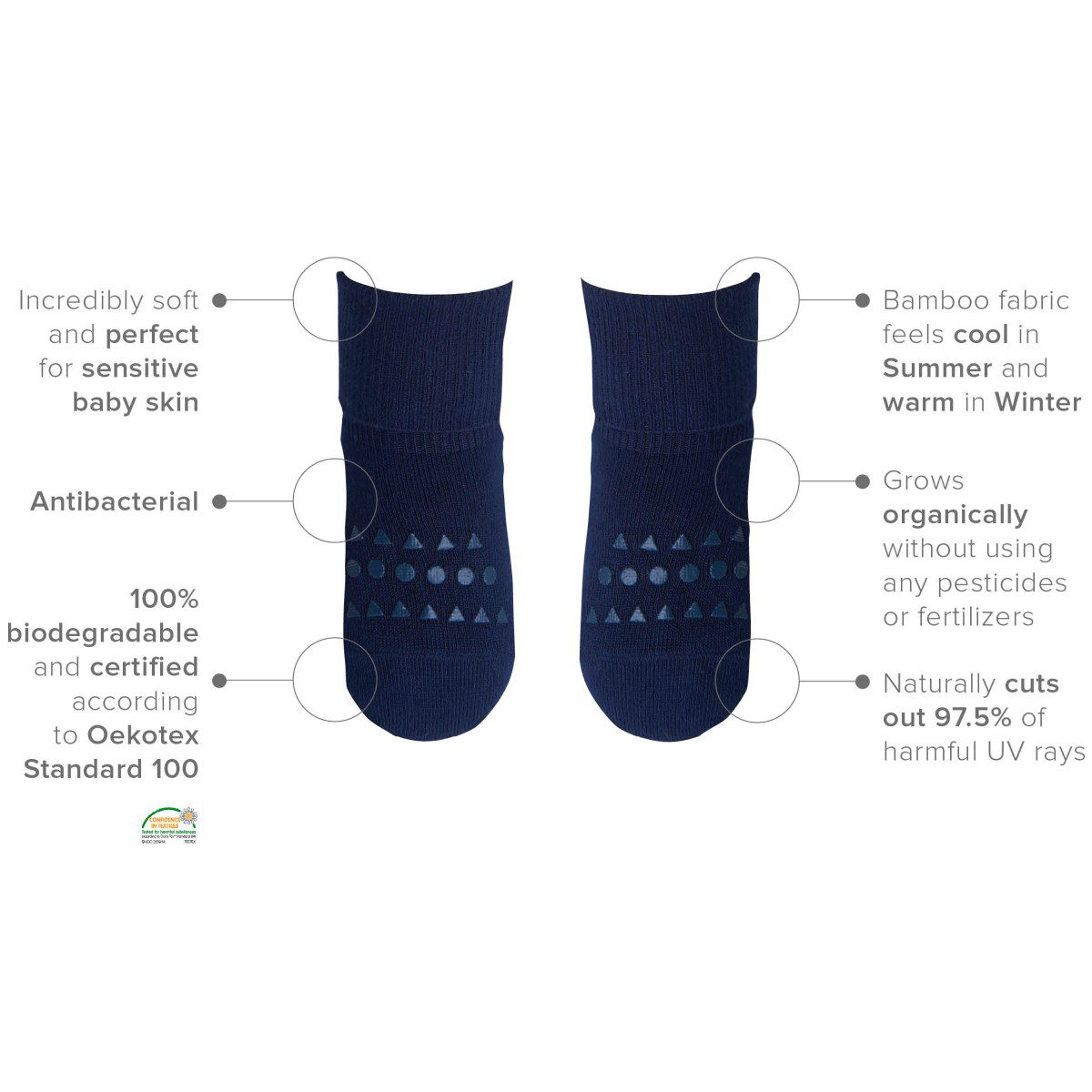 Bamboo Non-Slip Socks | Soft Pink