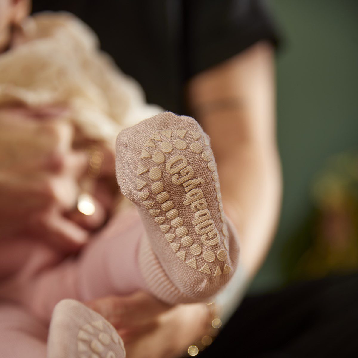 Bamboo Non-Slip Socks | Soft Pink