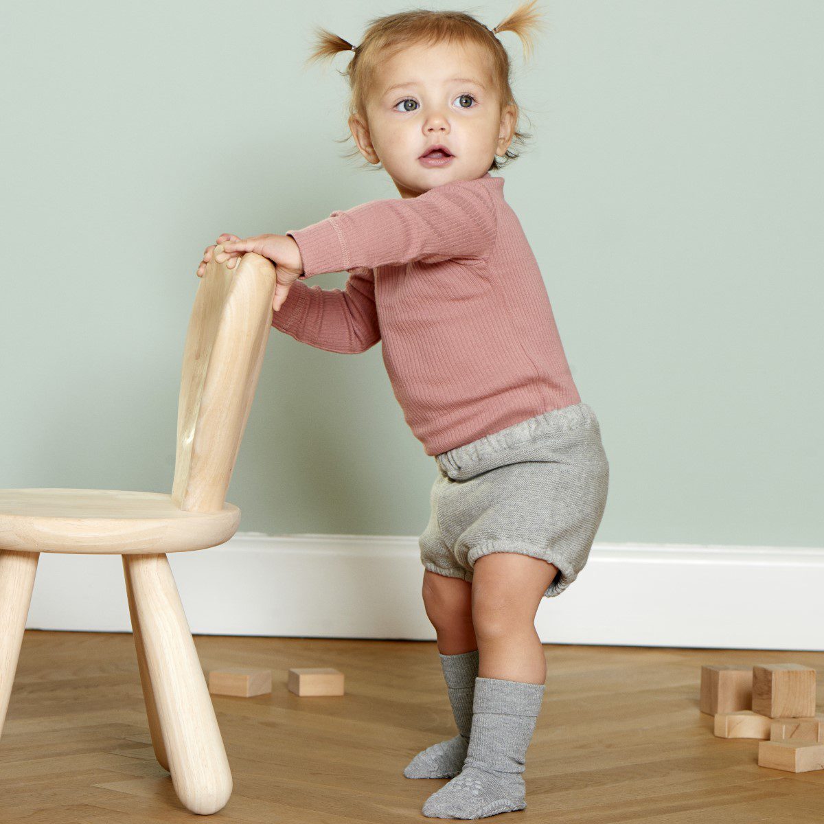 Bamboo Non-Slip Socks | Grey Melange