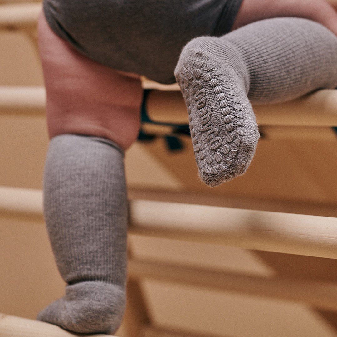 Bamboo Non-Slip Socks | Grey Melange