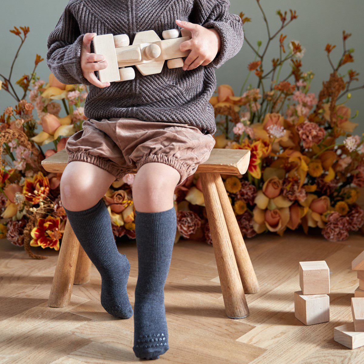 Bamboo Non-Slip Socks | Dark Grey Melange