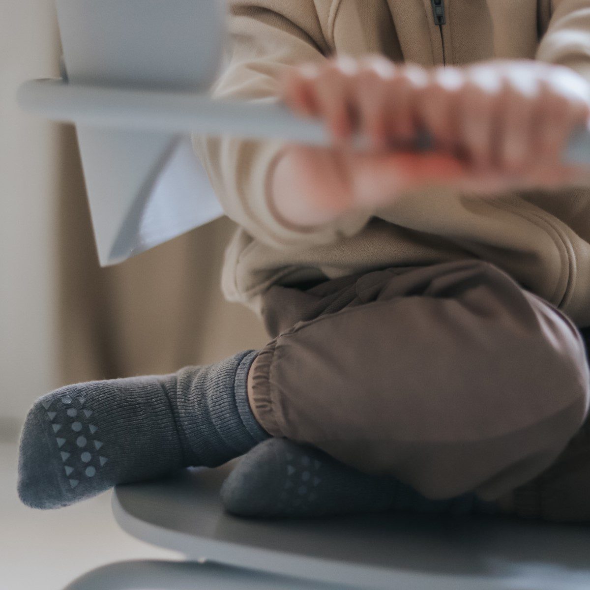 Non-Slip Socks | Dark Grey Melange