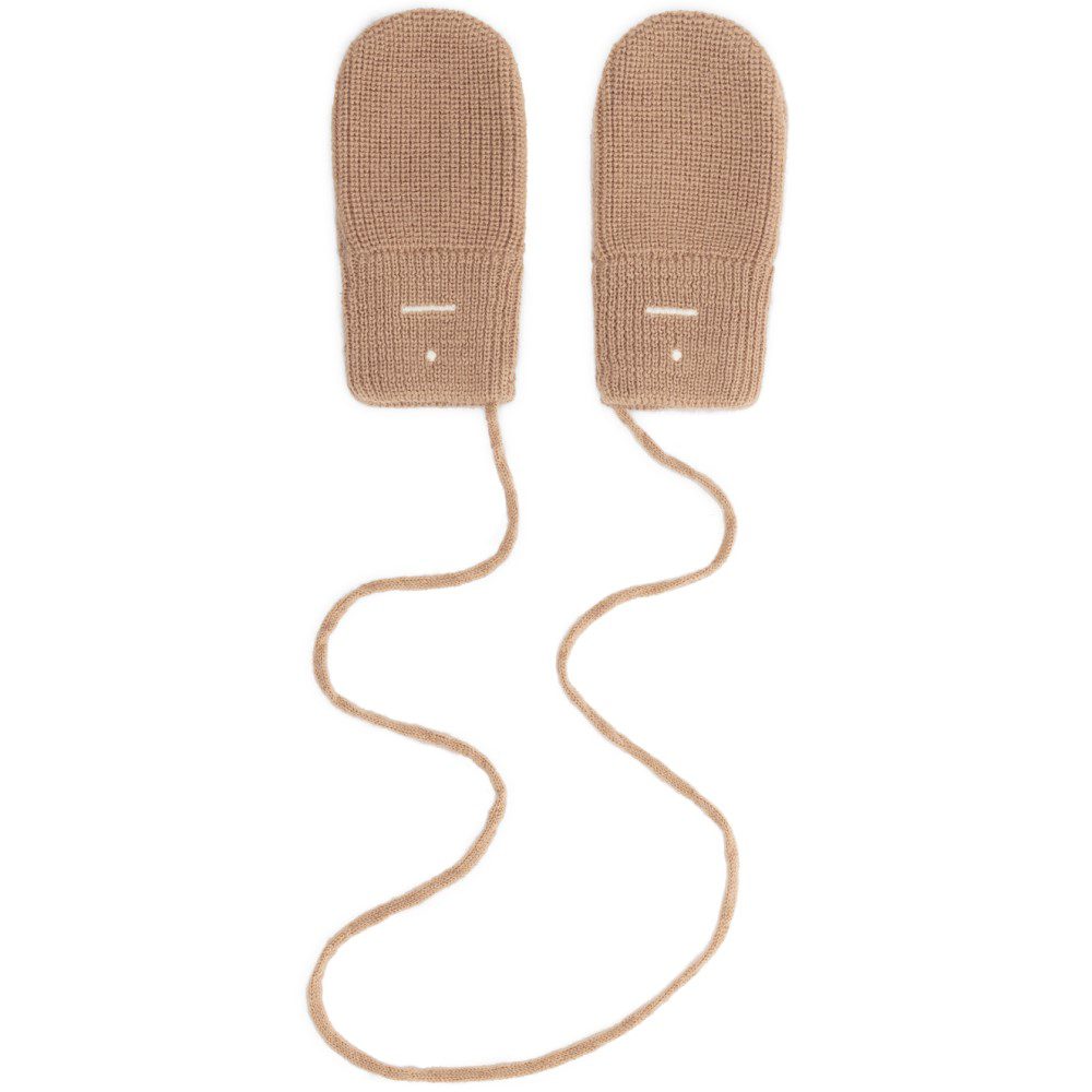 Baby Knitted Mittens | Biscuit