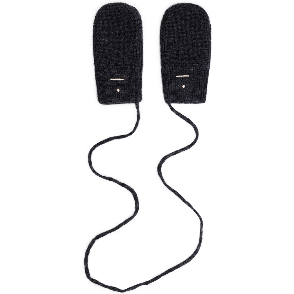 Baby Knitted Mittens | Nearly Black Melange
