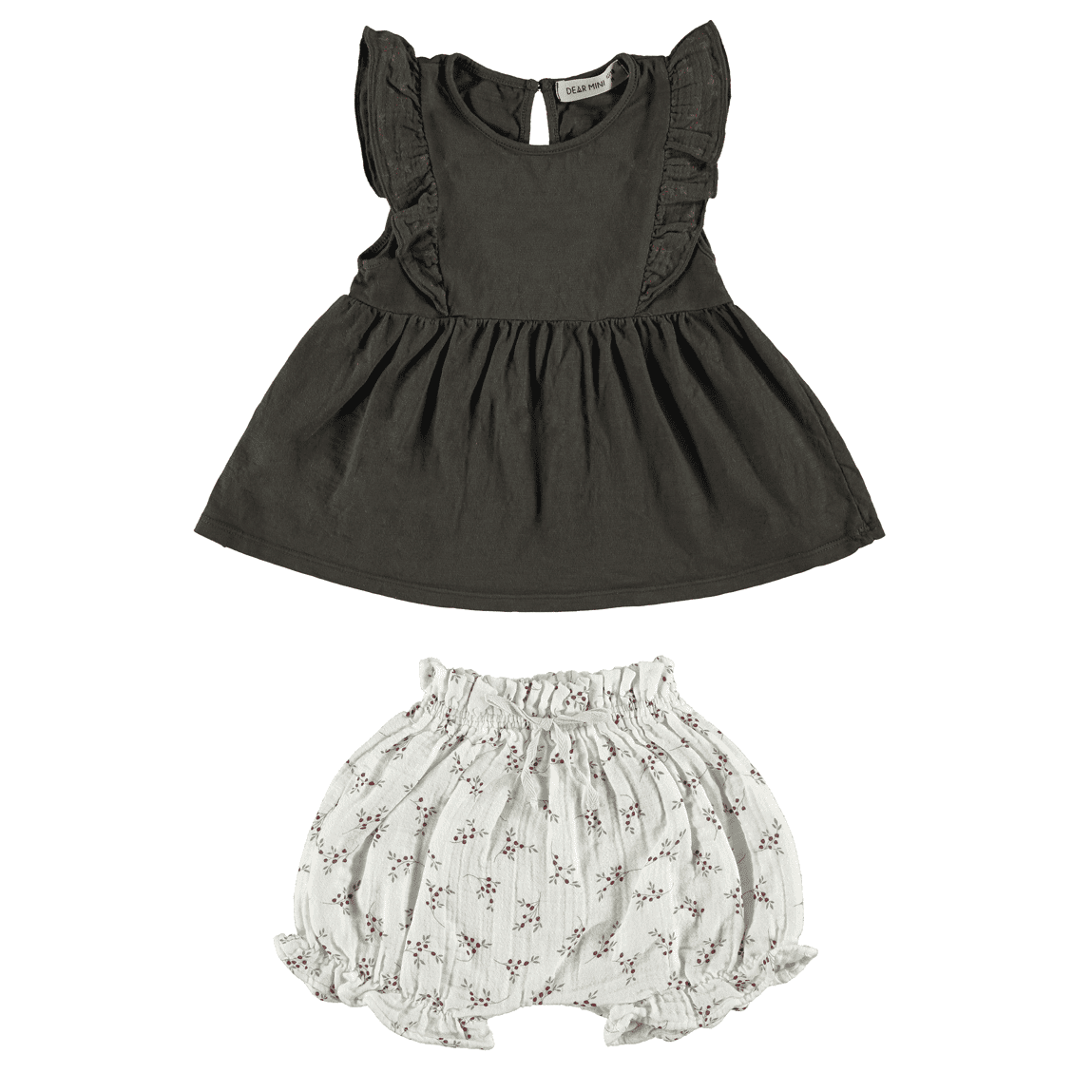 Grey Flounced Blouse & Ecru Silene Bloomer