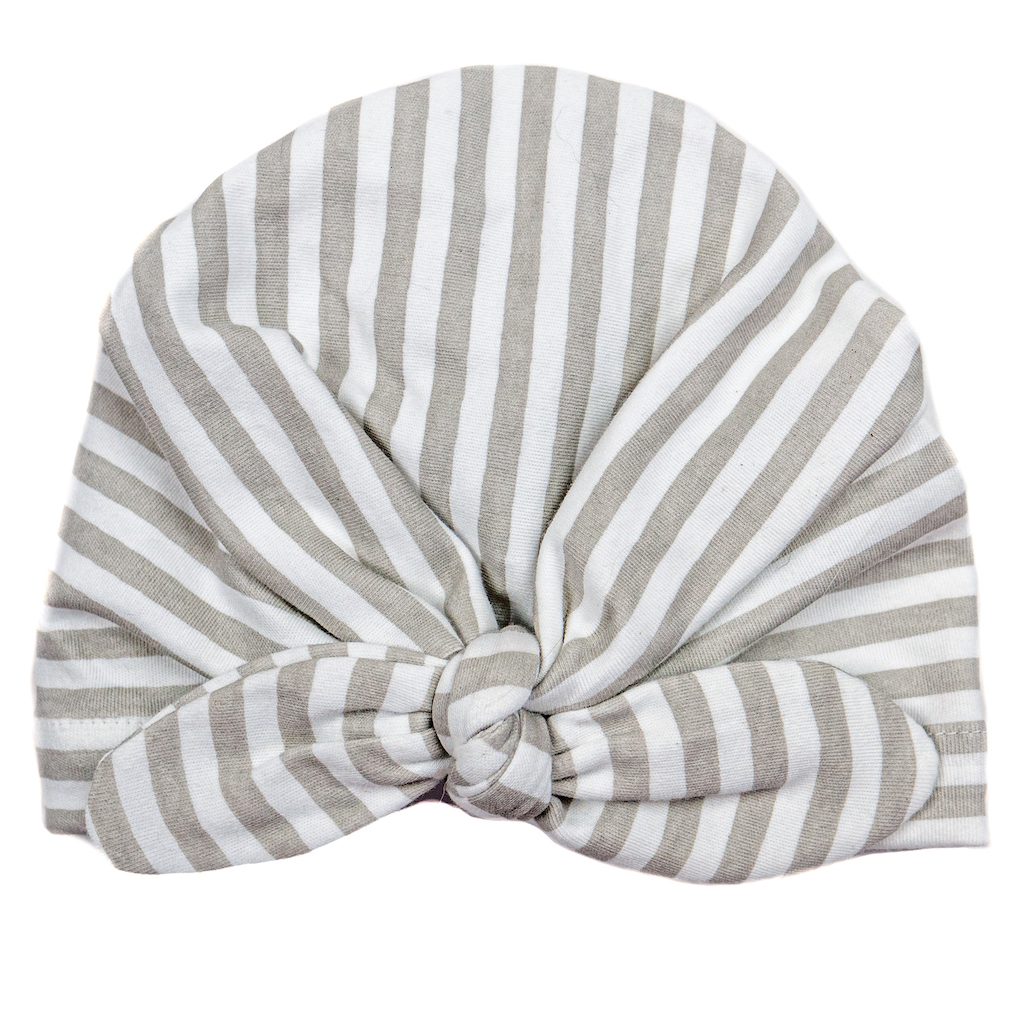 Grey Stripe Baby Turban