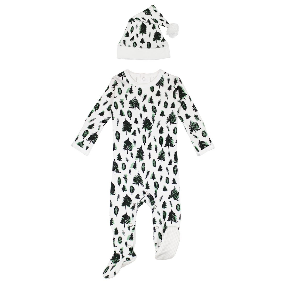 Holiday Footie & Cap Set | Oh Xmas Tree