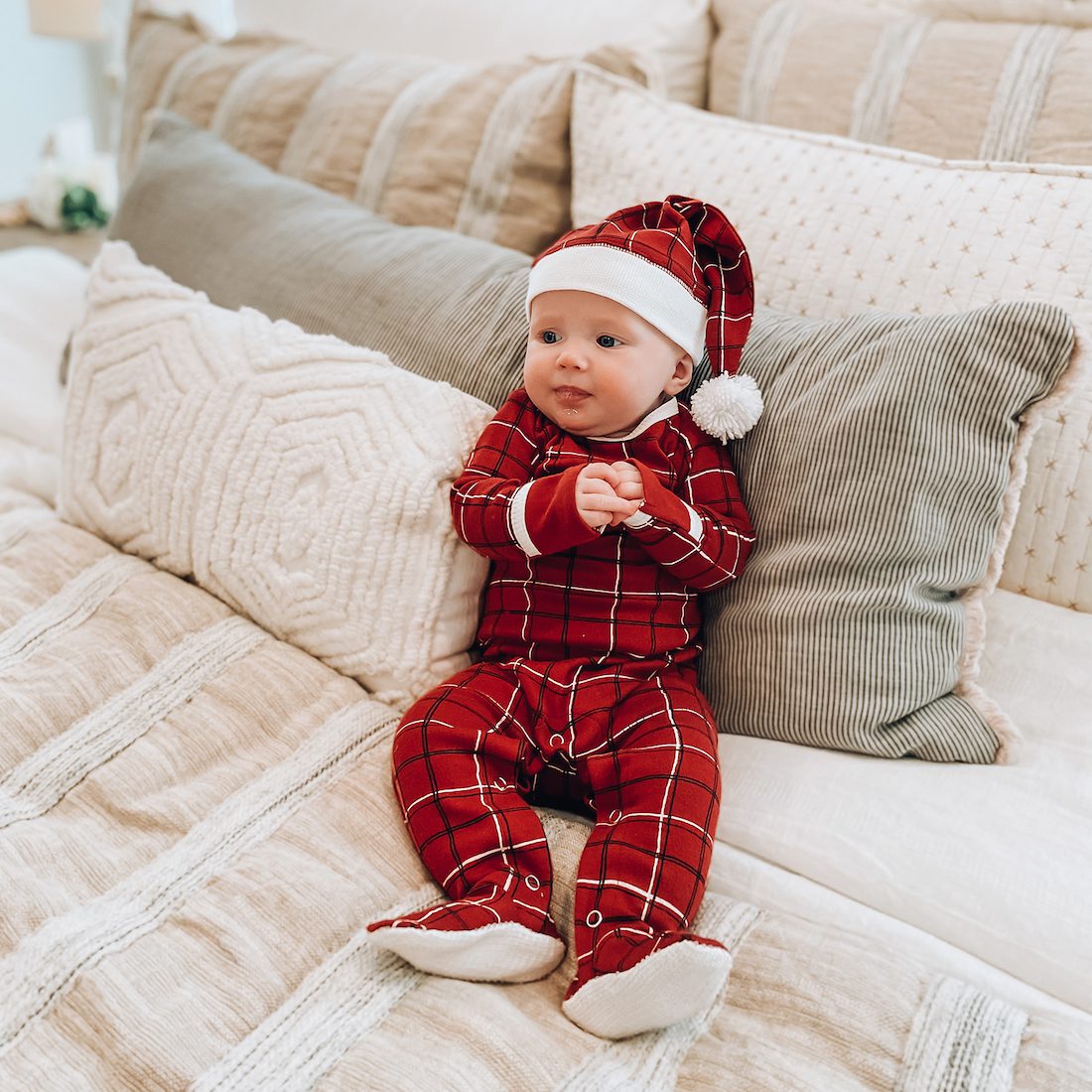 Holiday Footie & Cap Set | Santa Baby