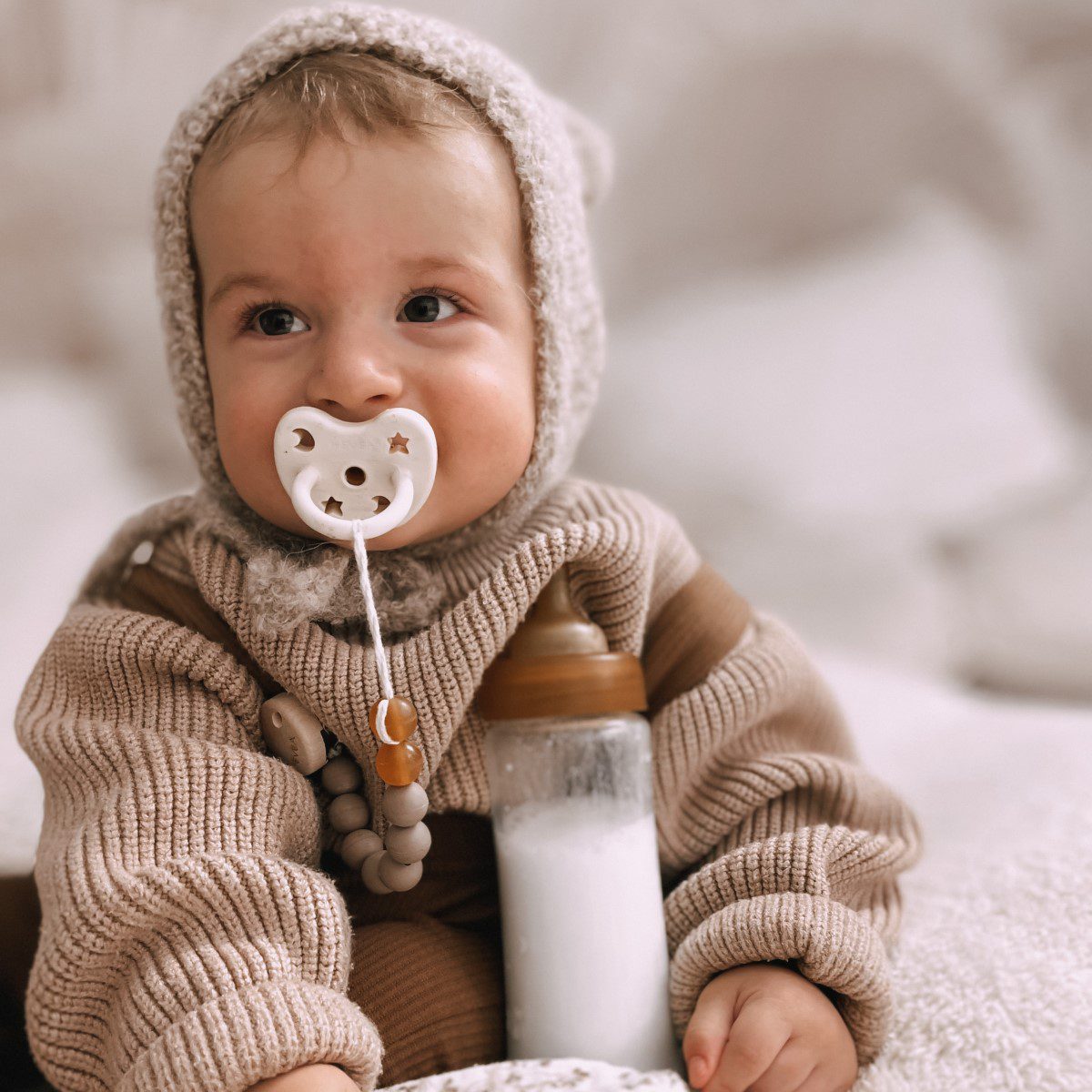 3-36 Months Natural Rubber Pacifier Symmetrical | Milky White