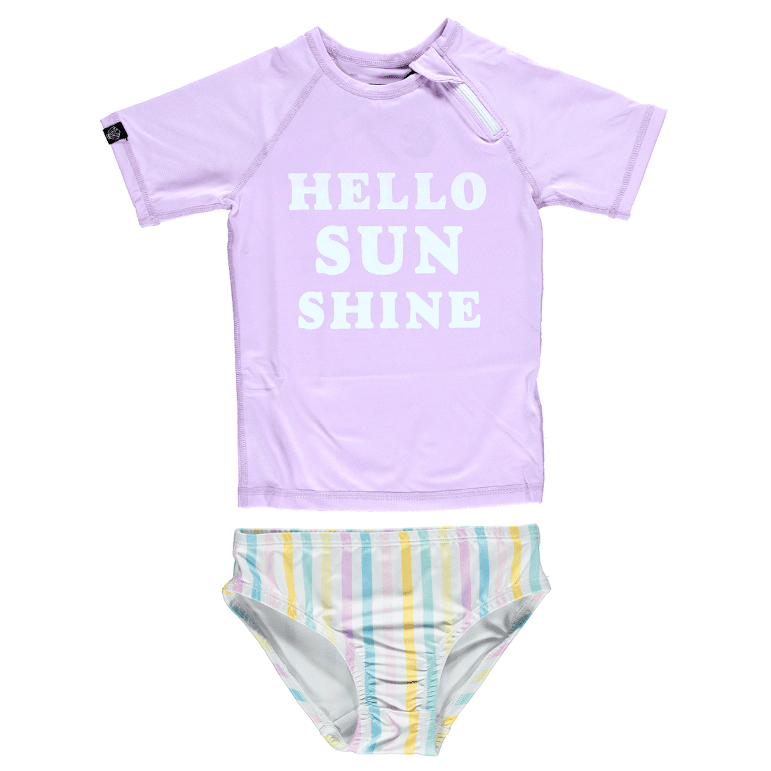 Hello Sunshine Rash Vest & Rainbow Bikini Bottoms