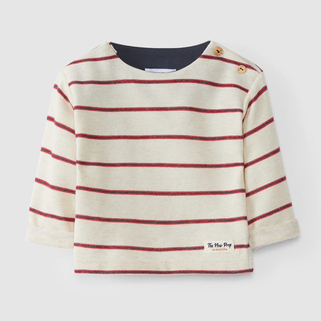 Striped L/S & Plush Chinos W/ Elastic Cuffs