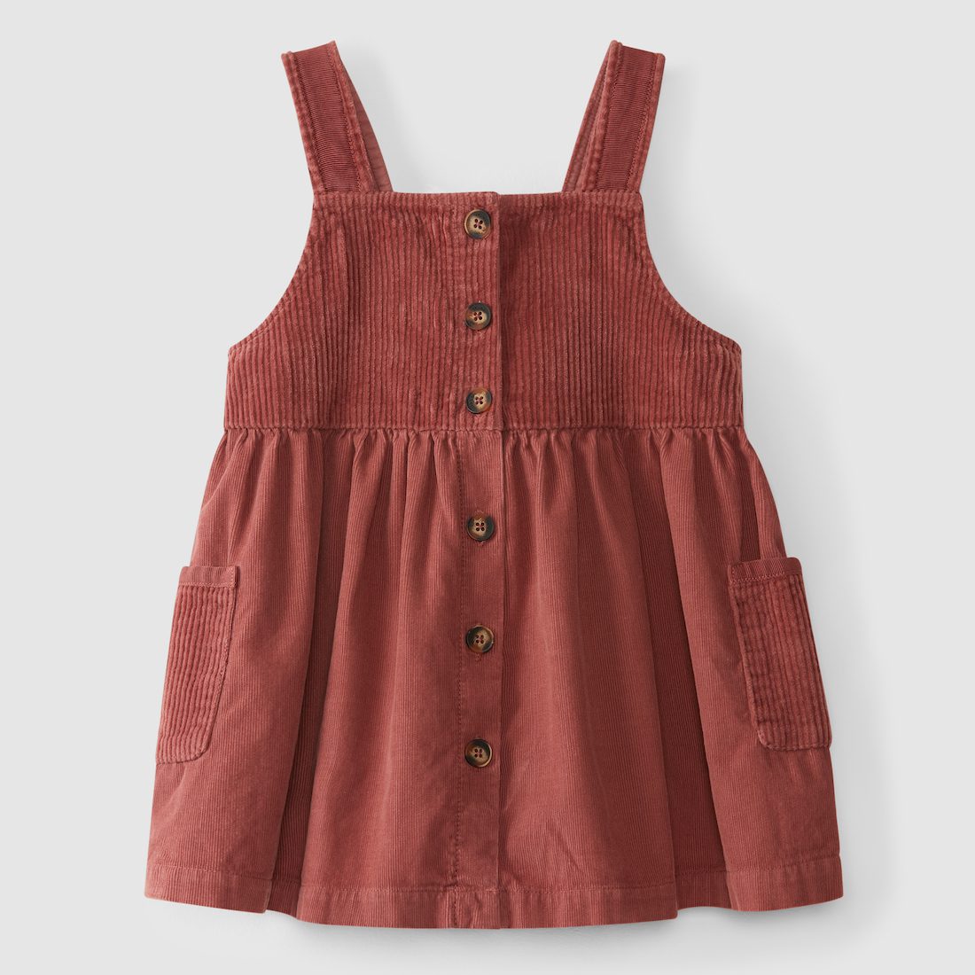 Corduroy Pinafore Dress & Floral Blouse
