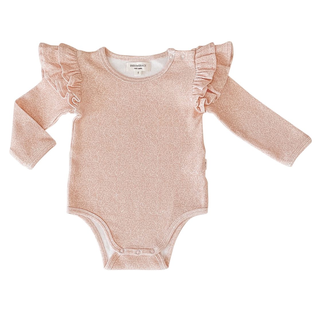Ruffle LS Suit | Dusty Pink Floral