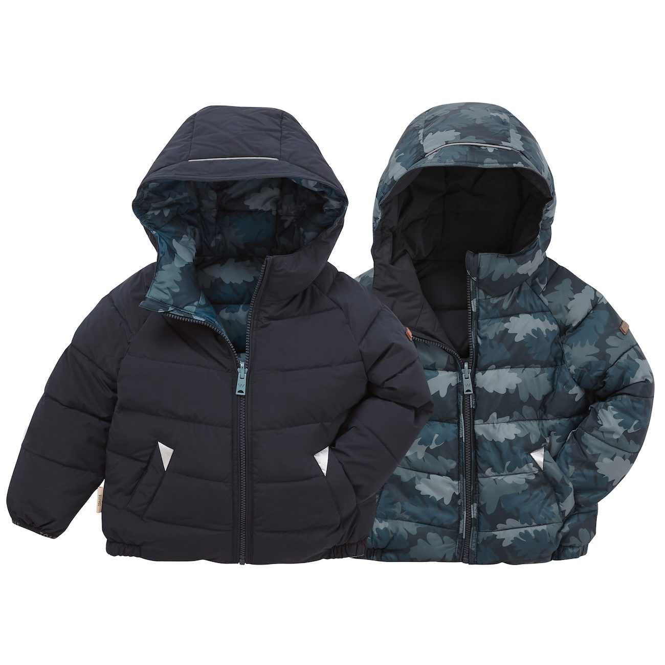 EcoReversible Puffer | Camo, Ink Navy