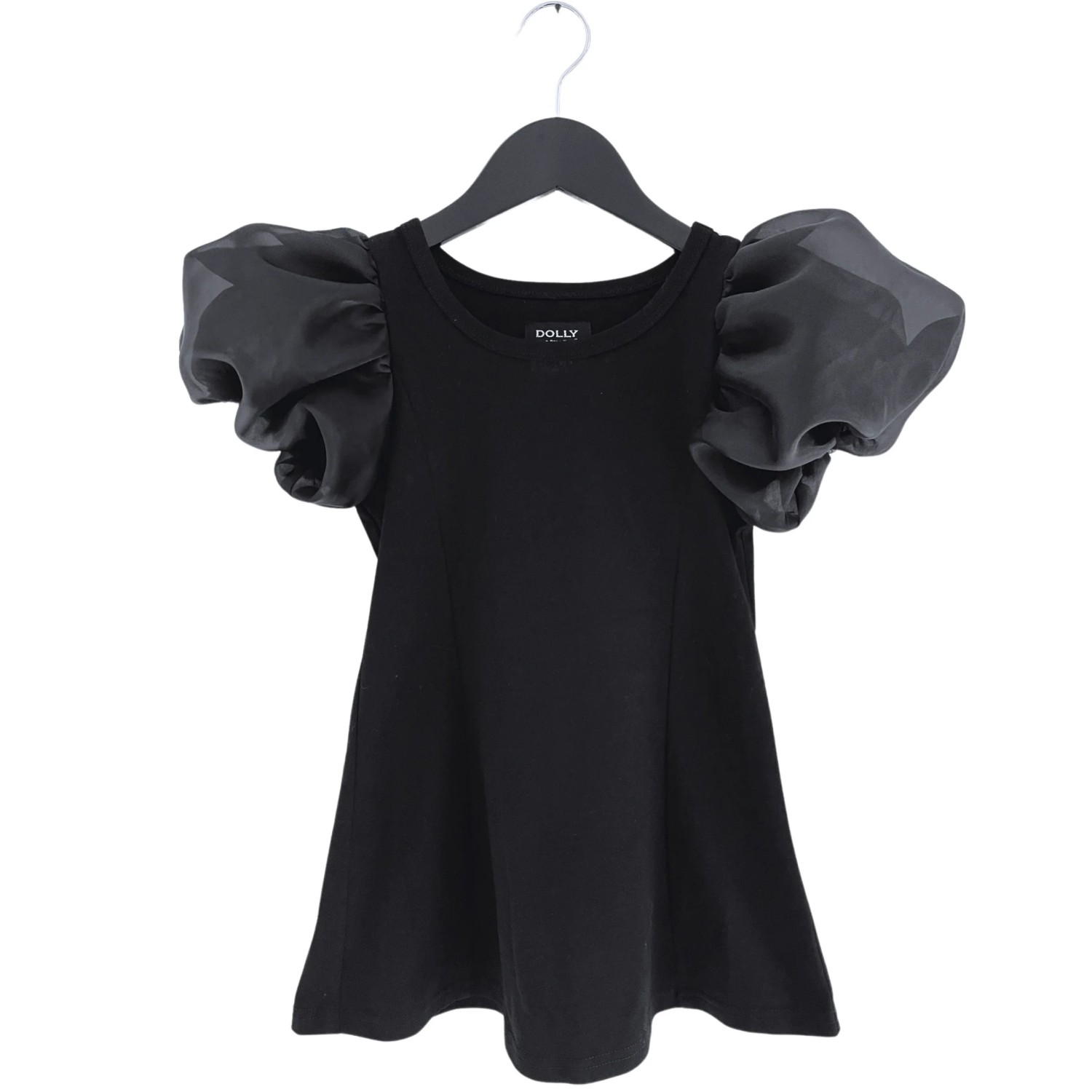 Puff Sleeve Organza Dress | Black