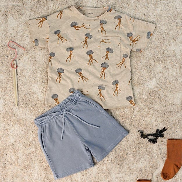 Printed Flame Jersey Tshirt & Fleece Shorts