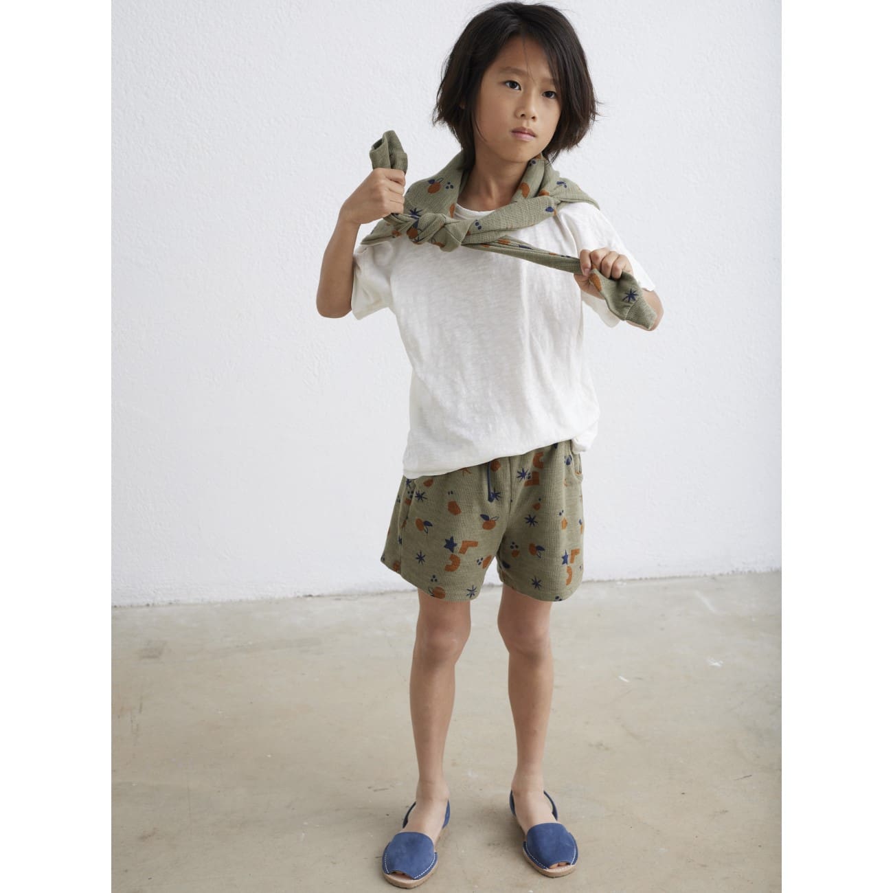 Kit Slub Basic Tshirt & Julian Shorts | Ivory/Khaki