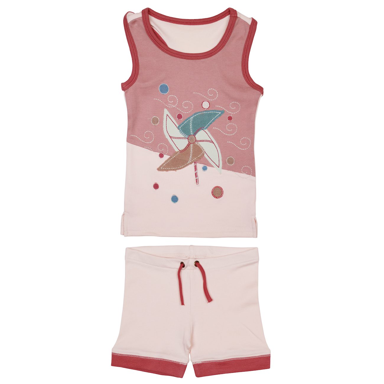 Appliqué Tank & Bike Short Set | Pinwheel