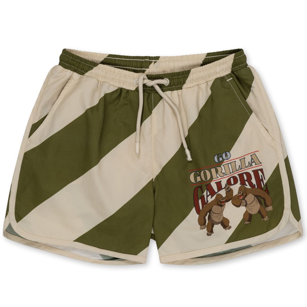 Asnou Swim Shorts | Dark Olive/Creamy White