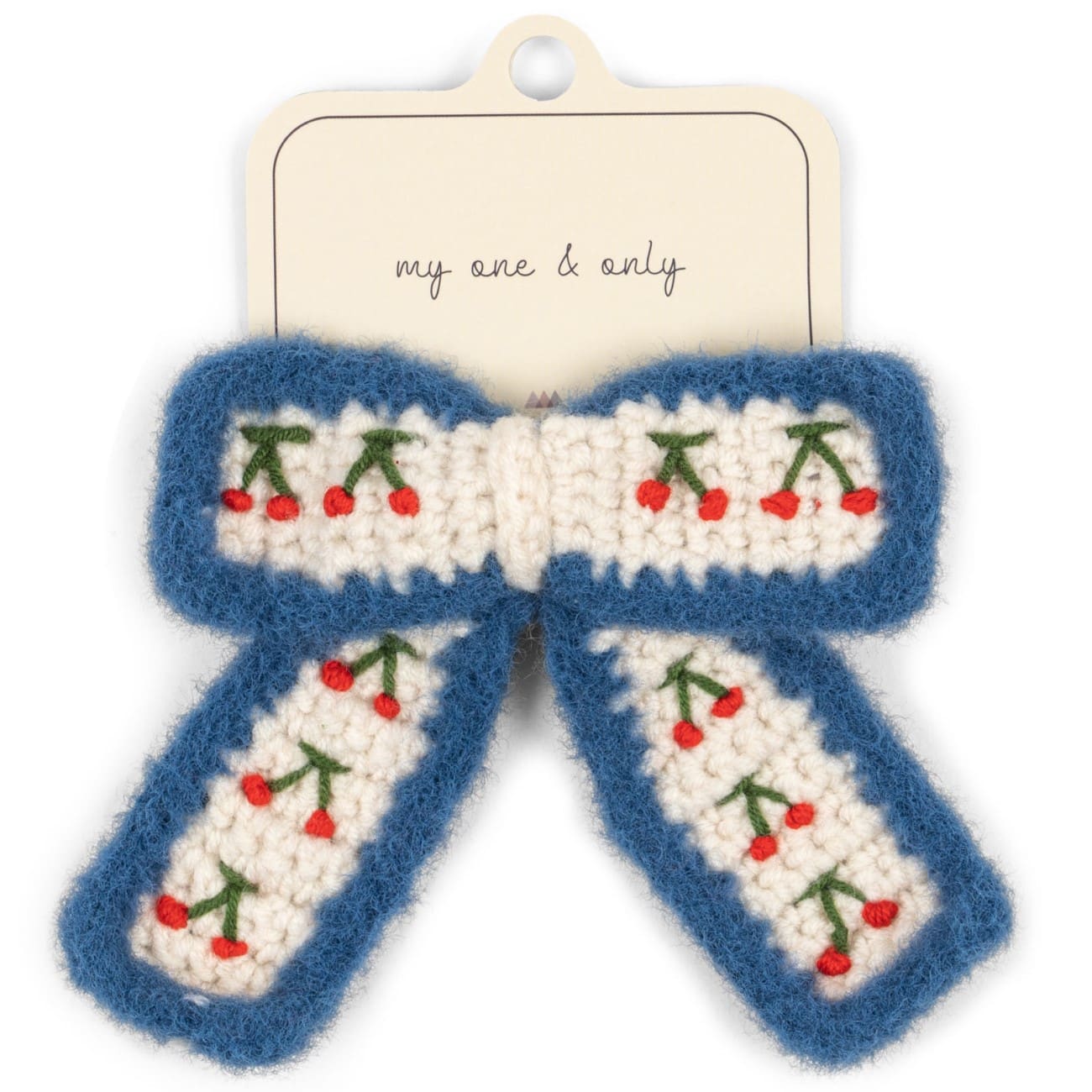 Cherry Crochet Bow Clip