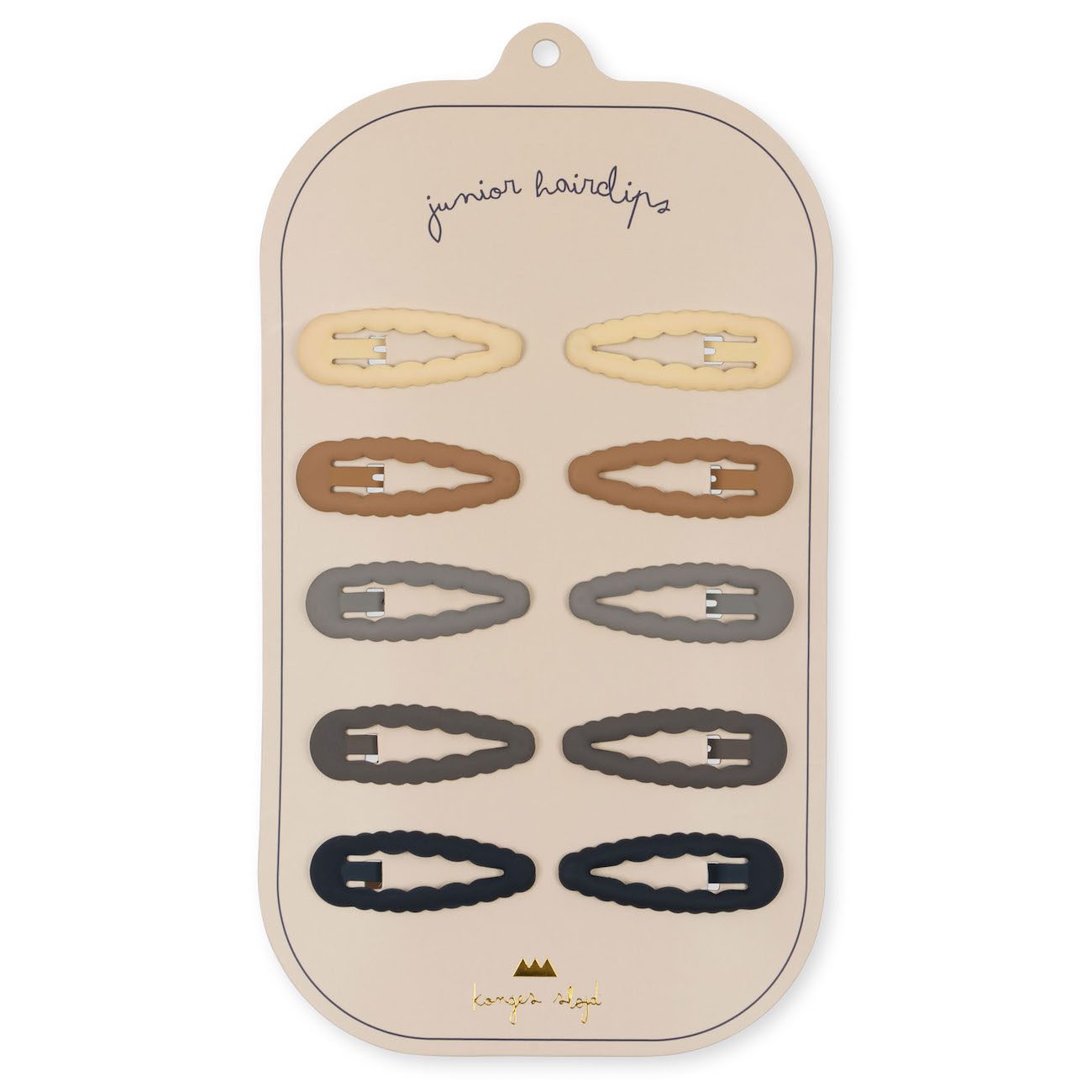 10 Pack Junior Hair Clips Scallop | Blue Shades