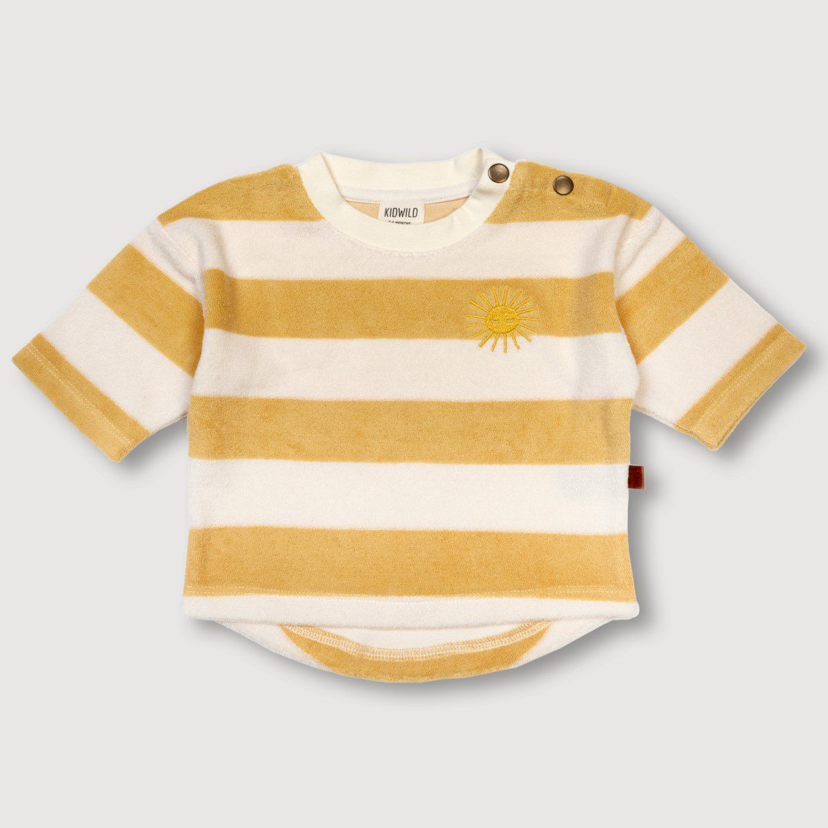 Organic Boxy Tee & Shorts | Yellow Stripe/Oatmeal Melange
