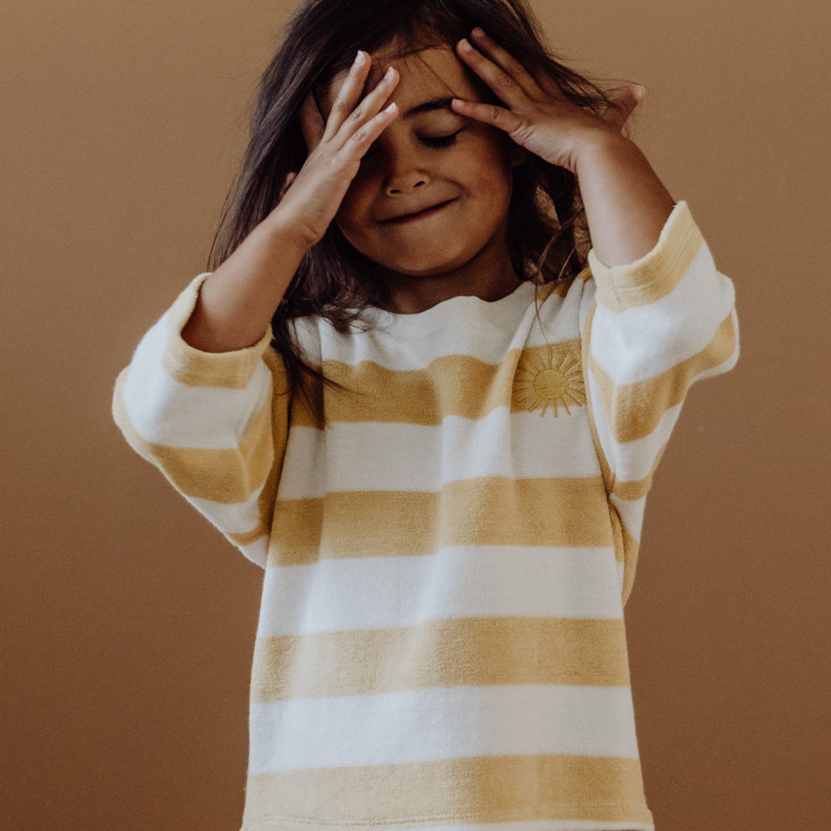 Organic Boxy Tee & Shorts | Yellow Stripe/Oatmeal Melange