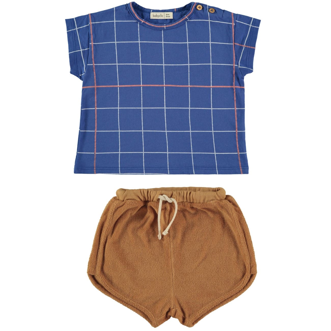 Tshirt Grid & Shorts Mustard