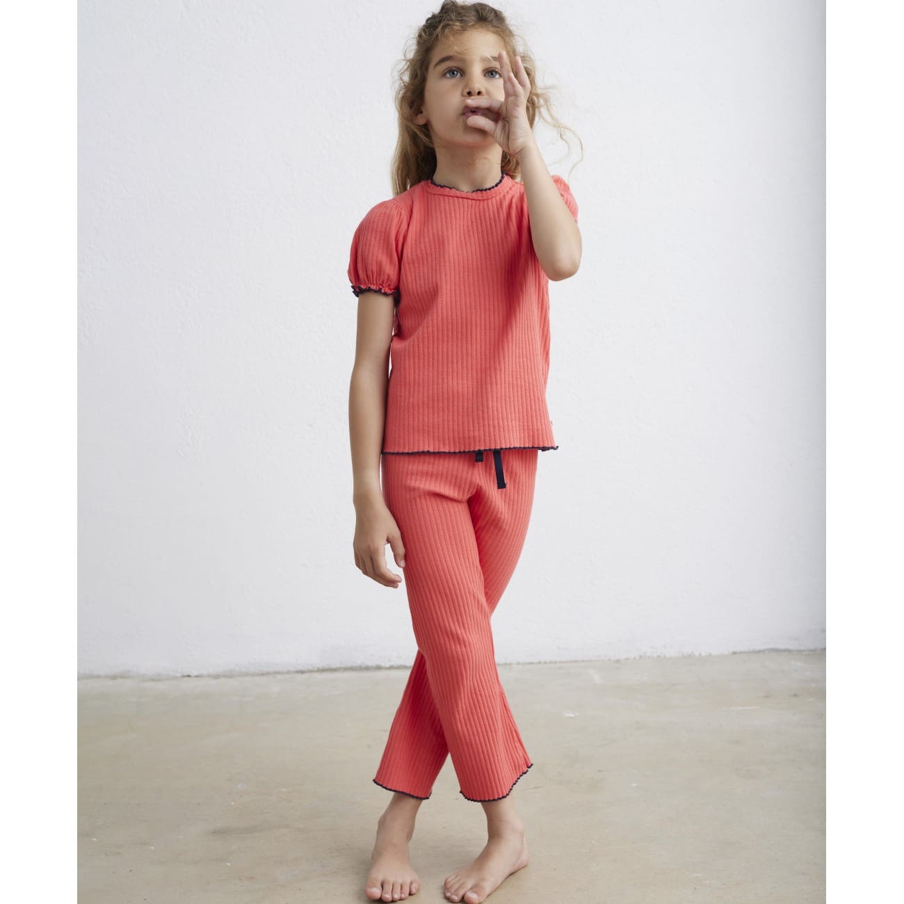 Liv Rib Top & Cleo Rib Bottoms | Pink Ruby