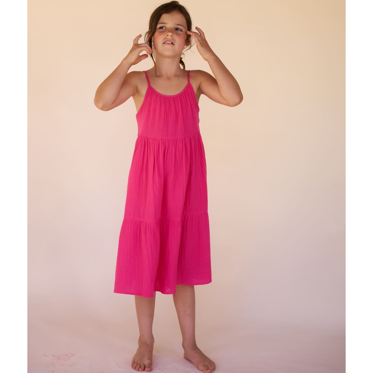 24142 Crinkle Summerdress | Bright Pink