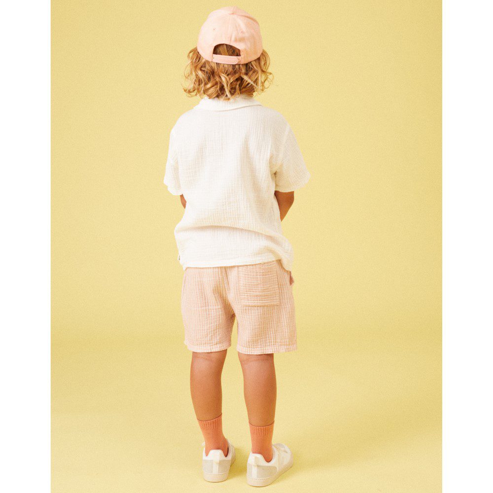 Alioth Gauze Shirt & Asier Gauze Stripe Bermuda Shorts