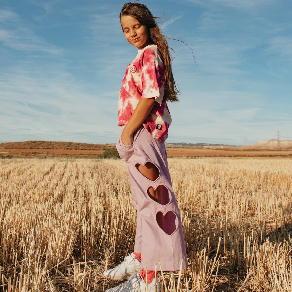 Heart Cut Out Wide Leg Pants | Orchid Haze