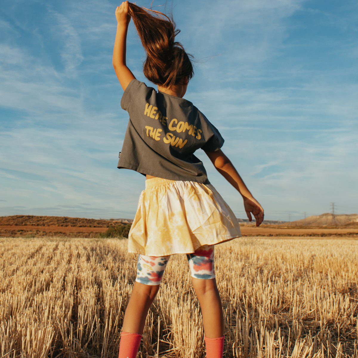Sun Is Out Cropped T-Shirt | Vintage Grey
