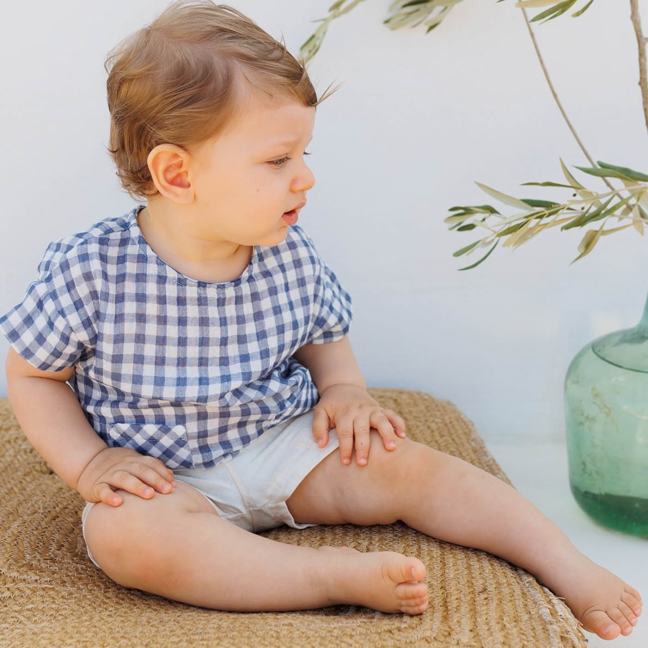 BB Gingham Shirt & Linen Shorts
