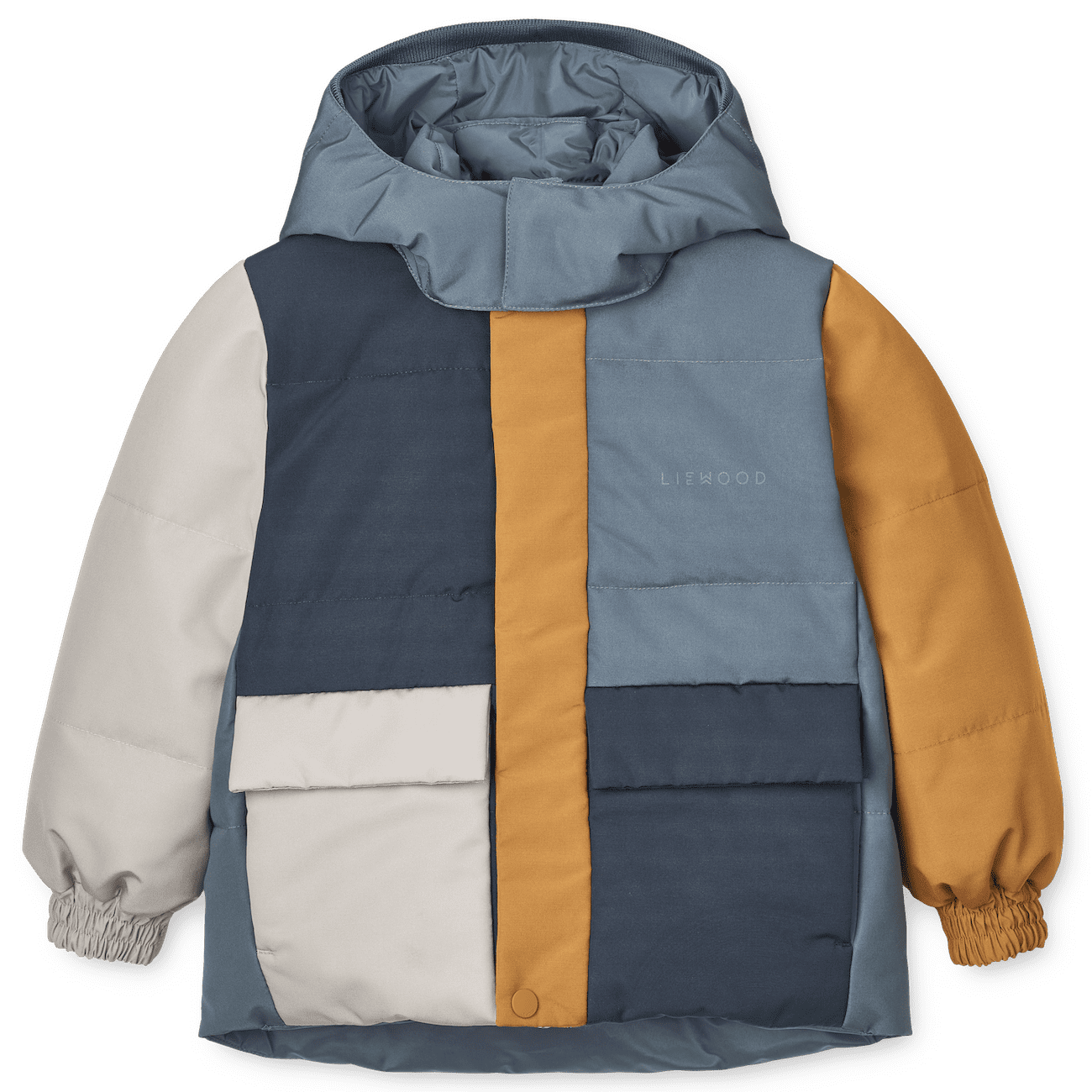 REVERSIBLE Paloma Puffer Jacket | Whale Blue Multi Mix
