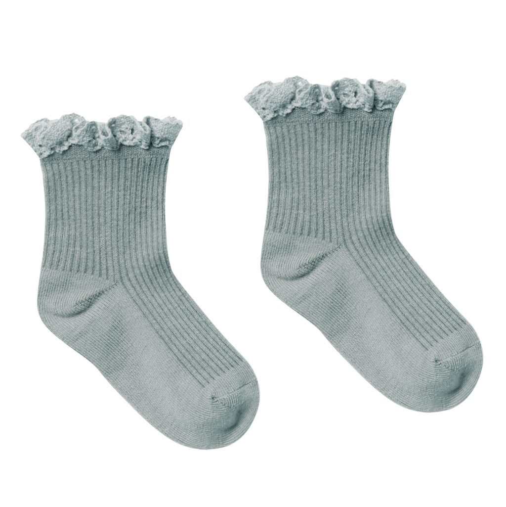 Lace Trim Socks | Sea