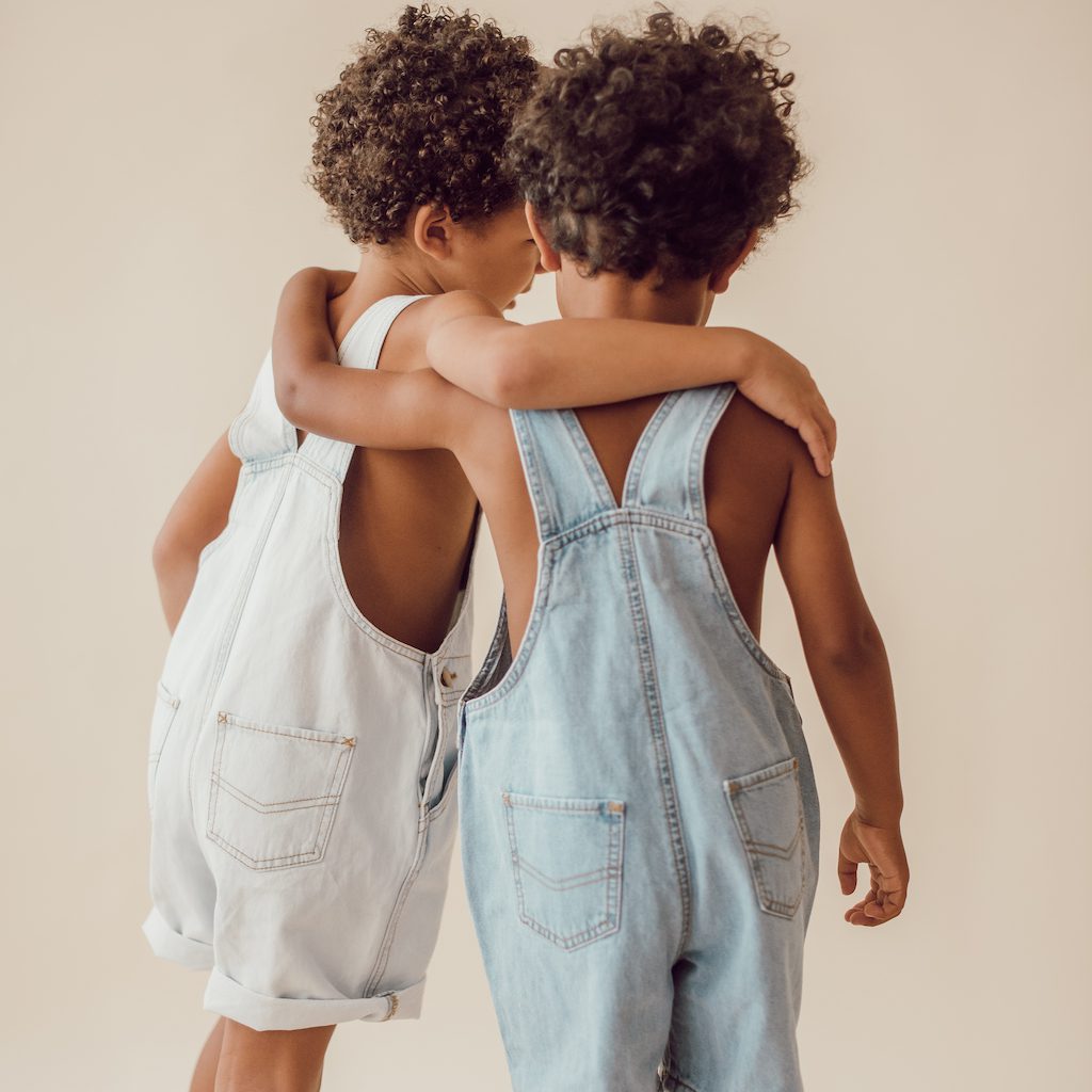 Light Wash Shortalls