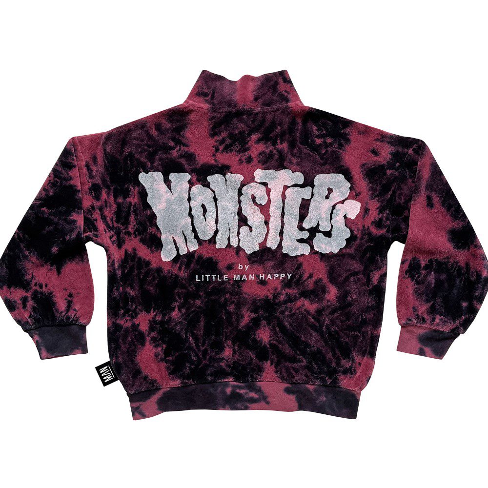 MONSTERS Tie Dye Zip Jacket | Maroon