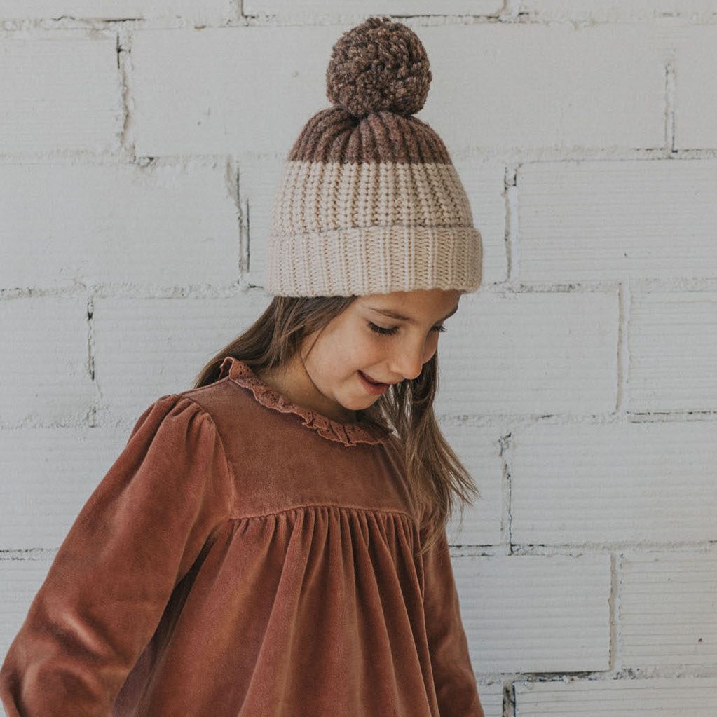 Bicolor Knit Hat | Old Rose