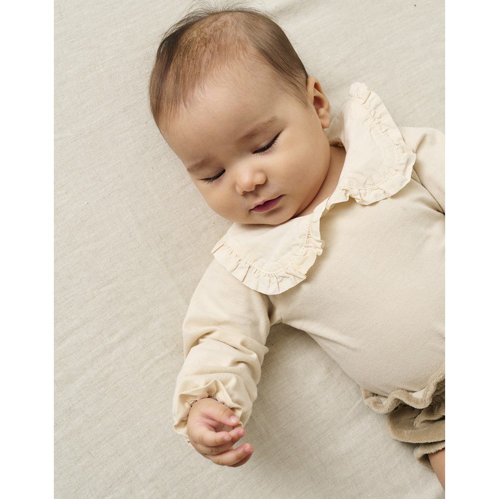 Basic Collar Bodysuit & Velour Bloomers