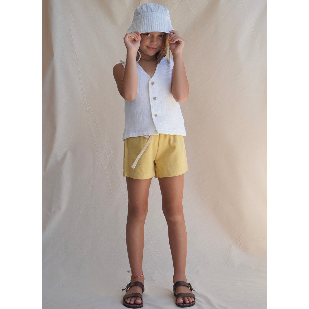 Ludo Vest Chalk & Bruno Short Saffron