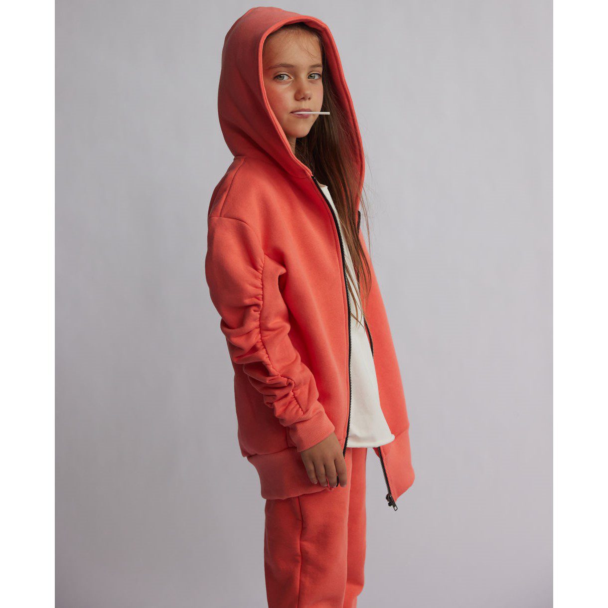 Peach Puff Zip Hoodie