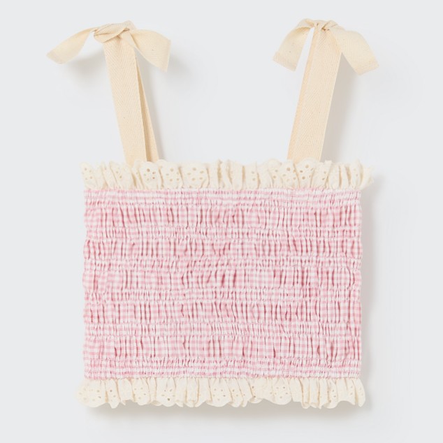 Meryk Gingham Top | Crystal Pink