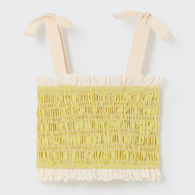 Mercyk Gingham Top | Neon Yellow