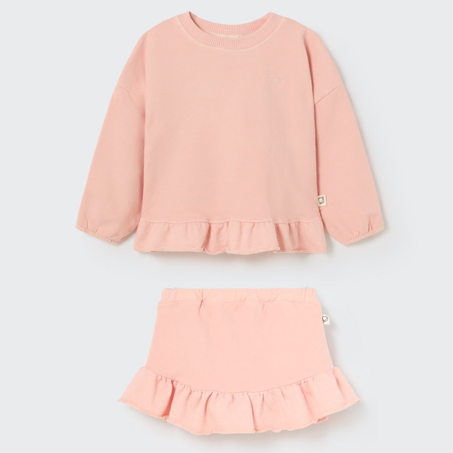 Moira Soft Plush Sweatshirt & Irma Soft Plush Skirt | Crystal Pink