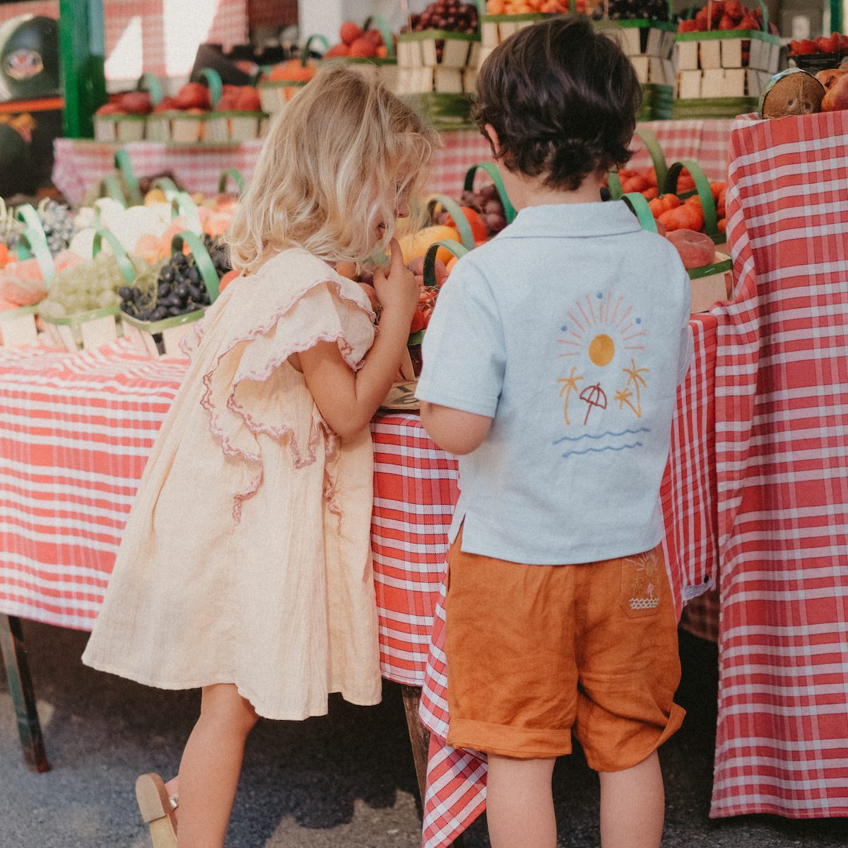 Light Blue Alov Shirt & Cinnamon Obiki Bermuda