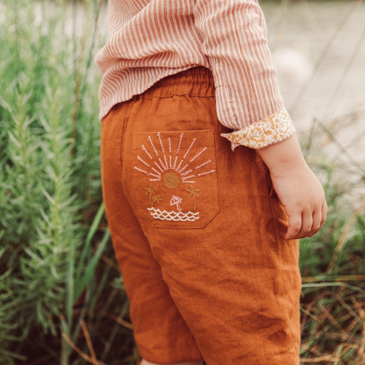 Agrume Stripes Amod Shirt & Cinnamon Obiki Bermuda