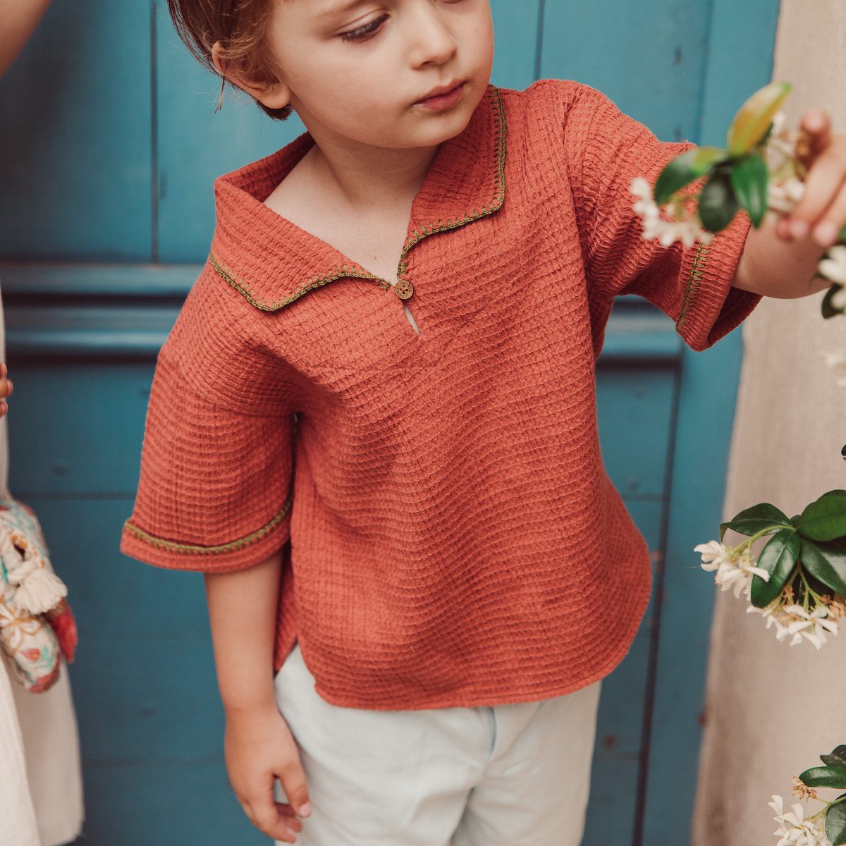 Terracotta Amelio Shirt & Light Blue Obiki Bermuda