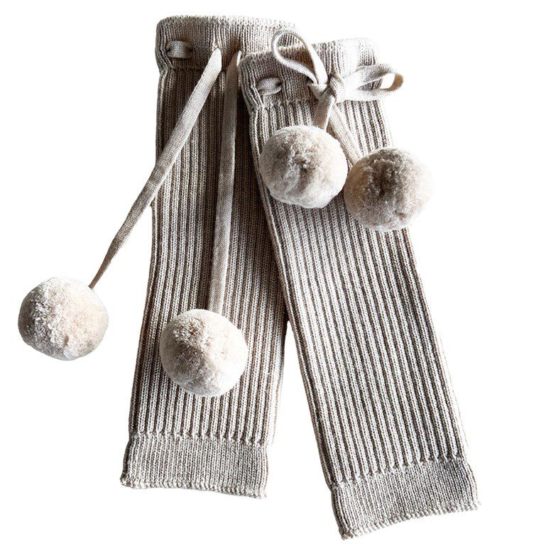 Pom-Pom Warmers | Almond