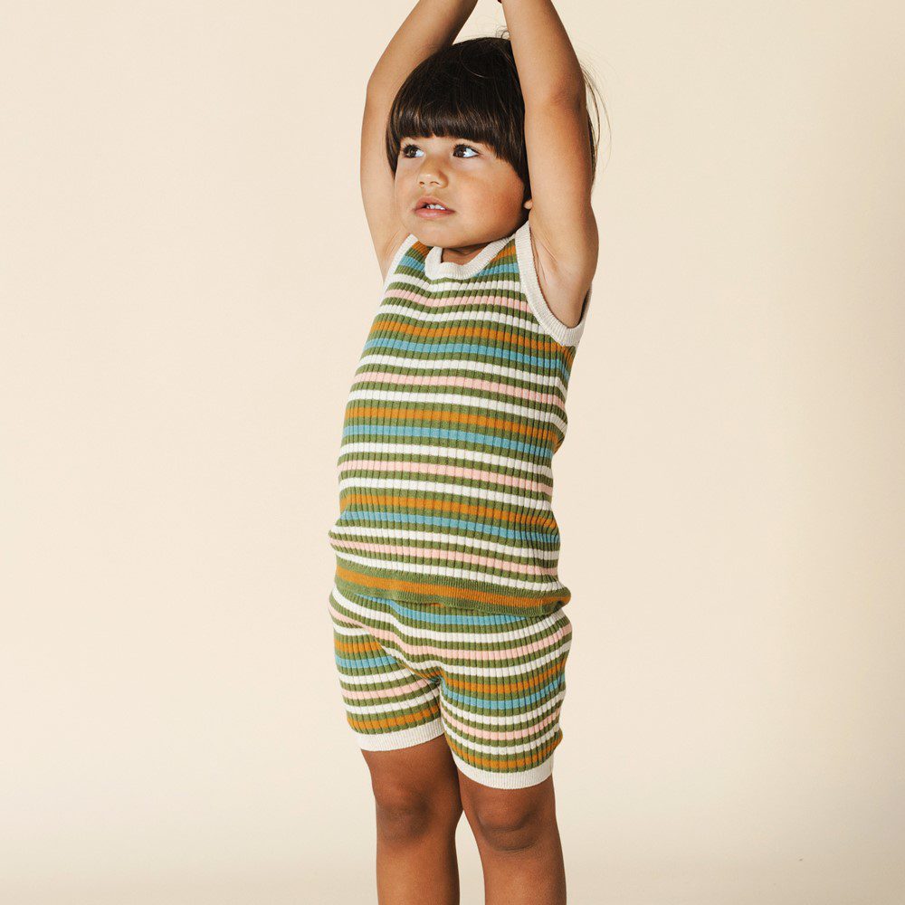 Aeron Tank & Shorts | Olive Stripe